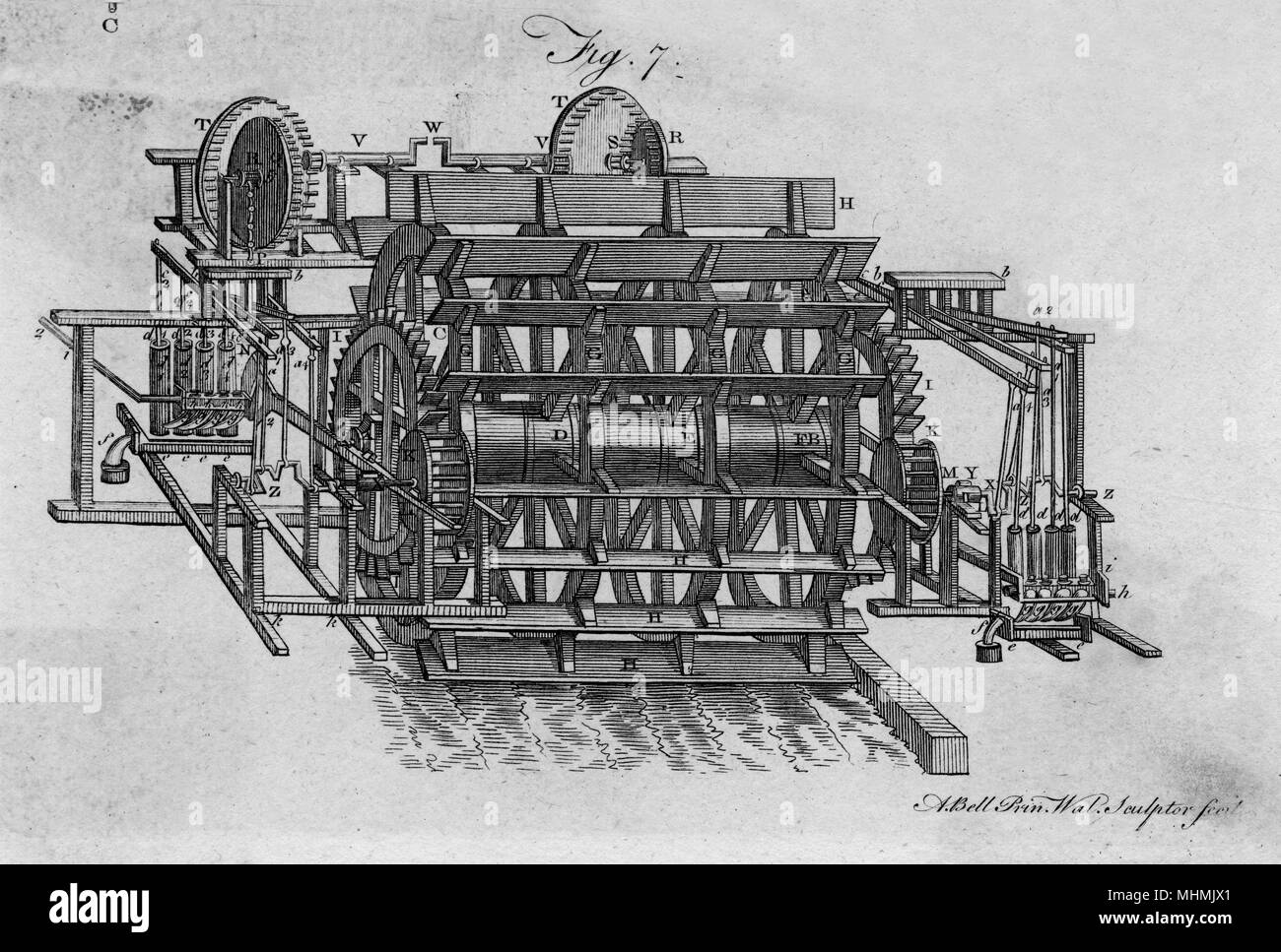L'eau-works à London Bridge. Date : 1797 Banque D'Images