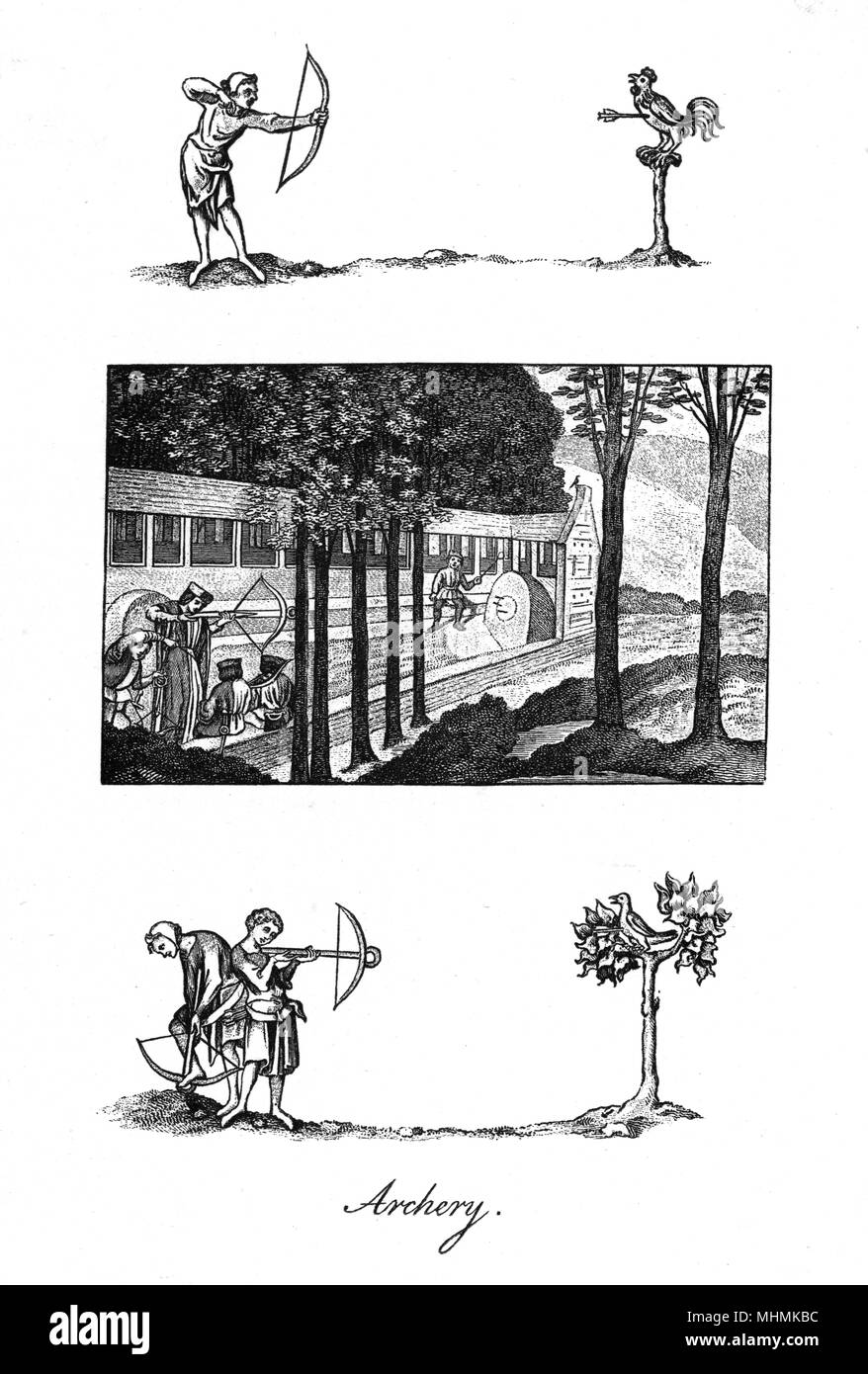 TIR À L'ARC MÉDIÉVAL Banque D'Images