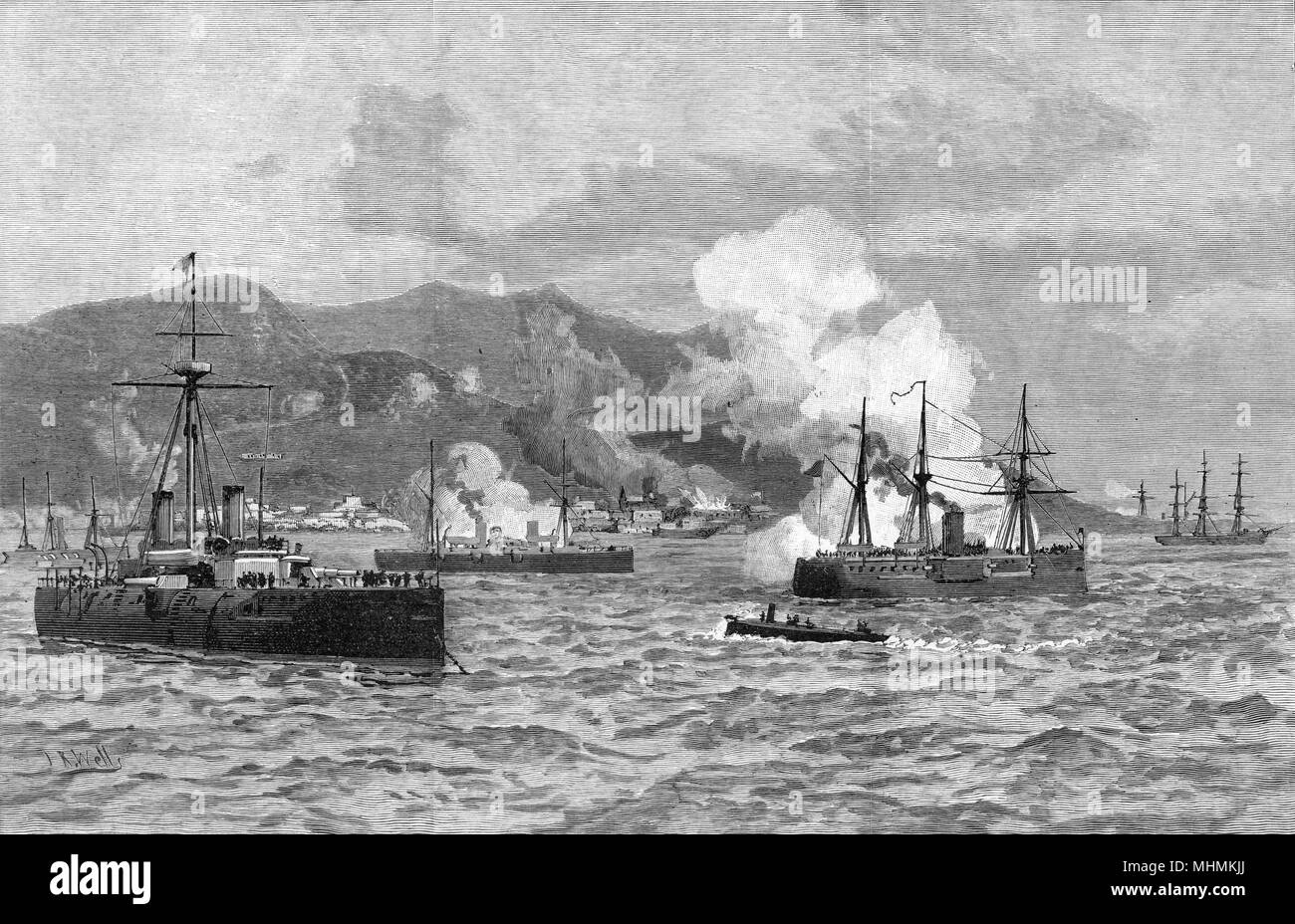 CHILI GUERRE CIVILE 1891 Banque D'Images