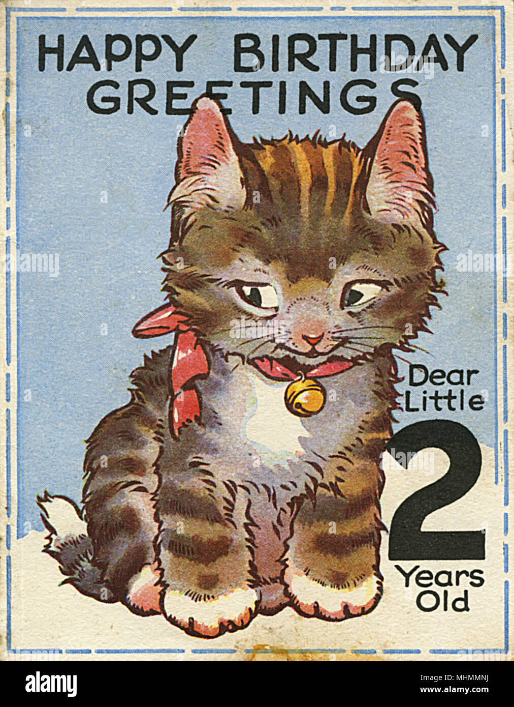 Carte De Vœux Nostalgique Pour Un Enfant De Deux Ans Avec Un Mignon Chaton Date C 1940 Photo Stock Alamy Carte De Vœux Nostalgique Pour Un Enfant De Deux Ans Avec Un Mignon Chaton Date C 1940 Photo Stock Alamy