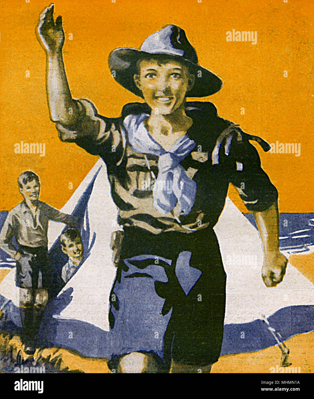 Scouts au camp, 1930s Banque D'Images