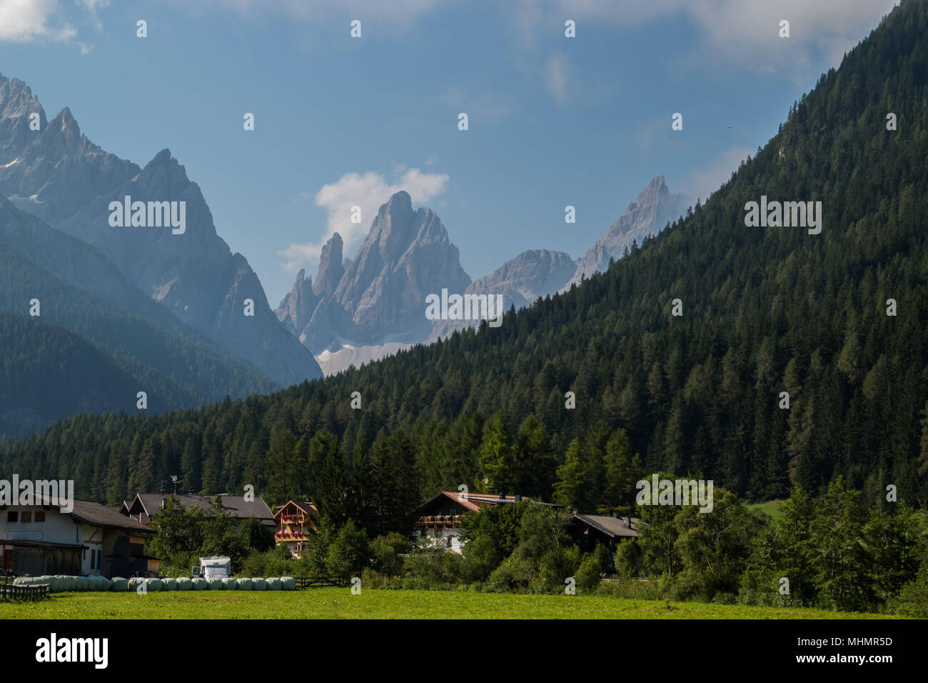 Le cadran solaire, Sesto Sexten, Fischleintal, Pustertal, Bolzano, Trentin-Haut-Adige, Italie Banque D'Images