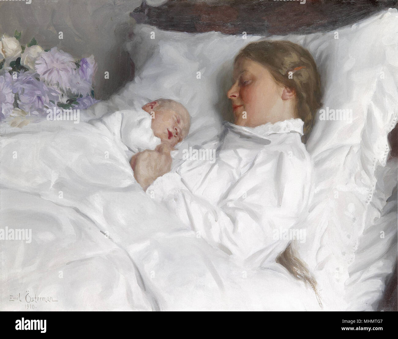 Emil Osterman - La mère et l'enfant (sans doute la femme de l'artiste Emelie et son fils Carl Gustaf) Banque D'Images