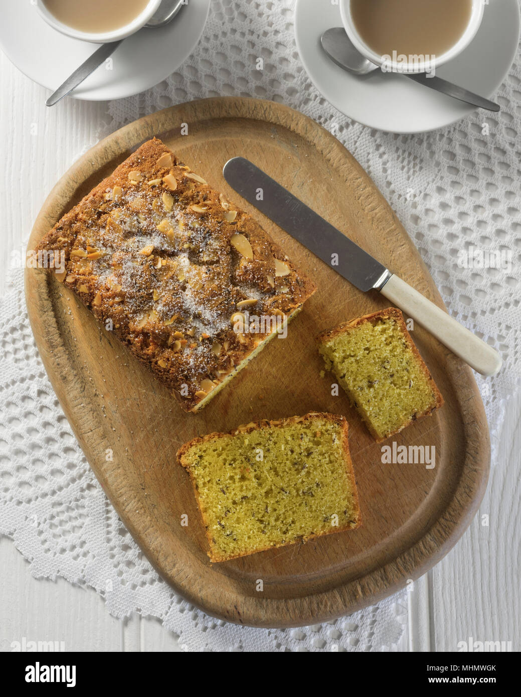 Le tourteau. Gâteau traditionnel avec des graines de cumin. UK Food Banque D'Images