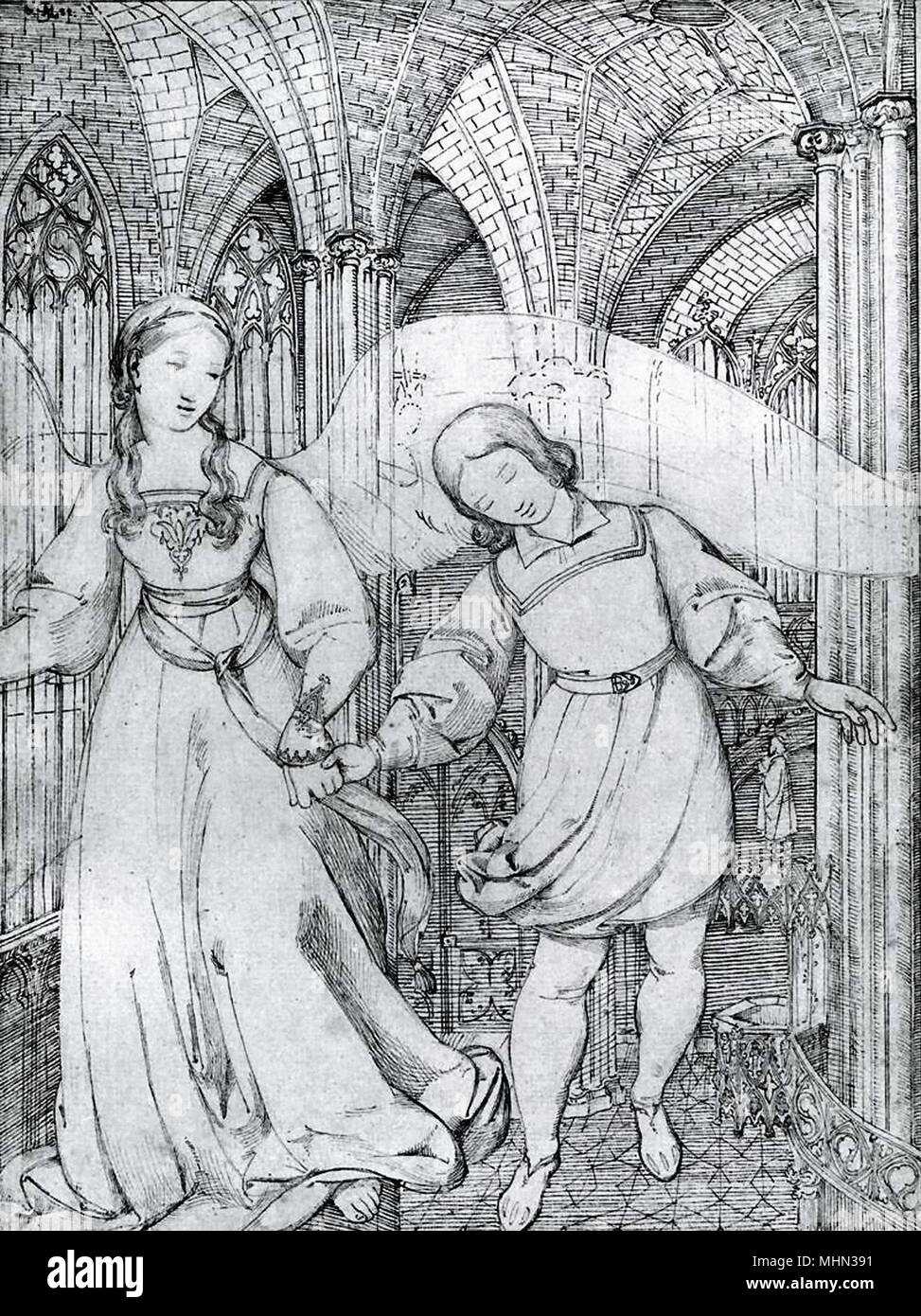 Moritz von Schwind - le rêve d'Erwin Von Steinbach Banque D'Images