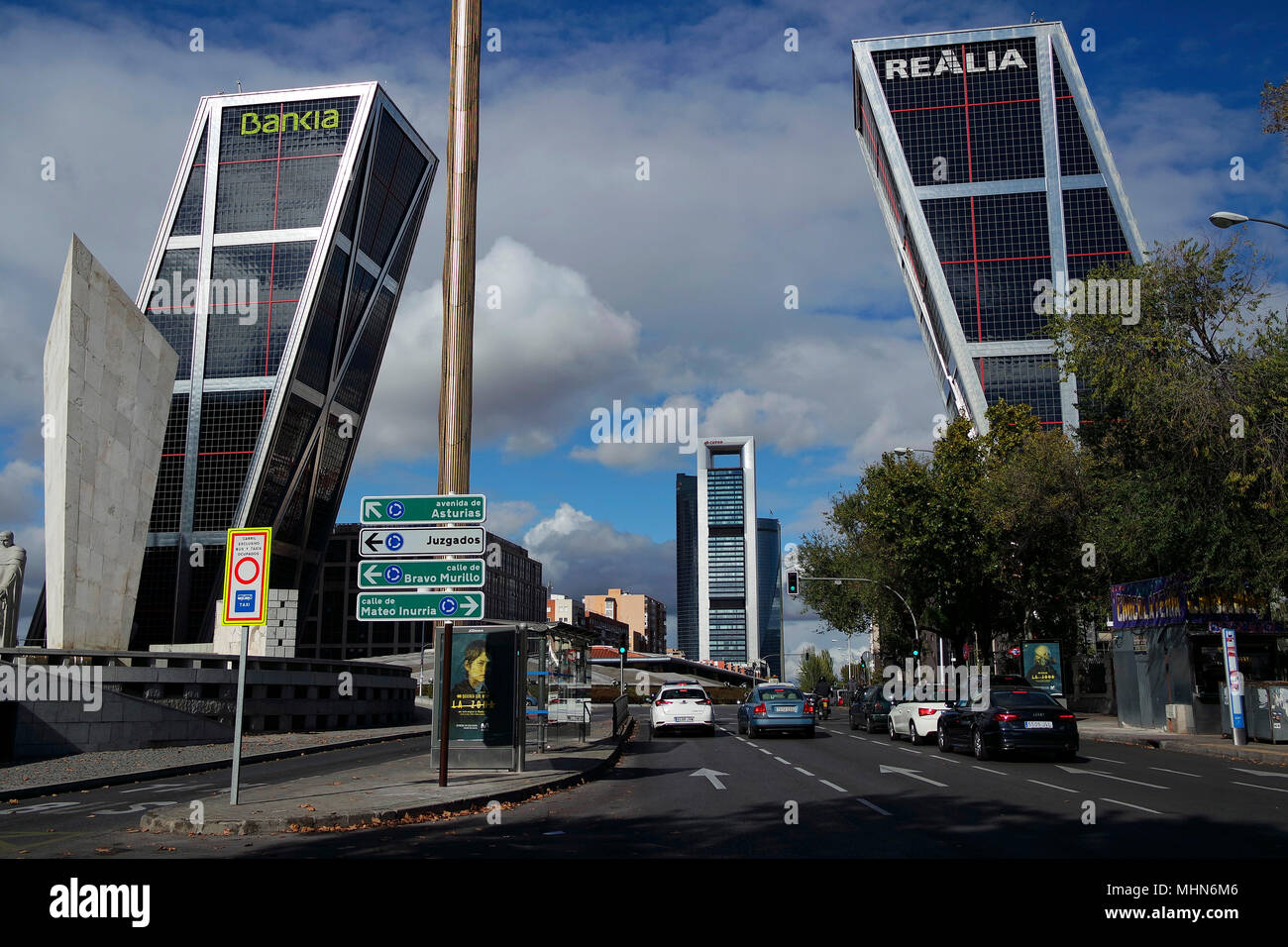 La Puerta de Europa, Plaza de Castilla, à Madrid. Banque D'Images