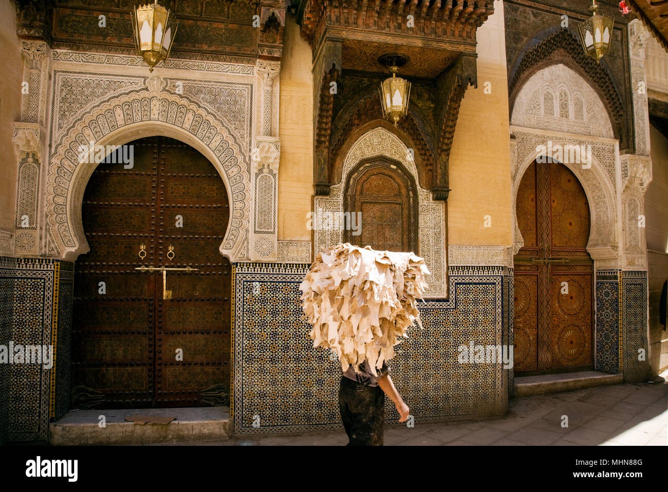 Fes, Maroc ; Zaoui (Tombeau) de Sidi Ahmed Tijani Banque D'Images