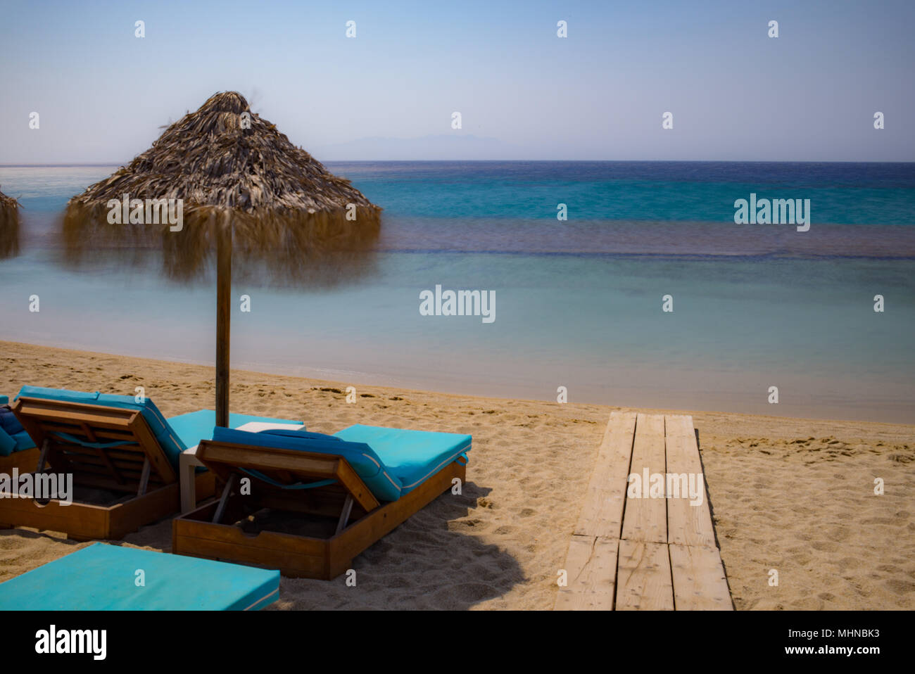 Grèce Blue Beach appartement de vacances Banque D'Images