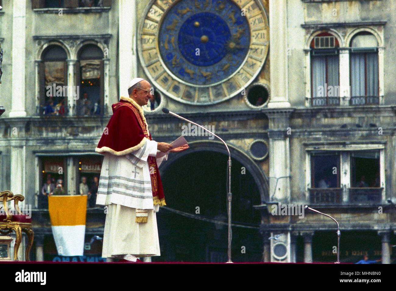 Paul VI à Venise 16 /09/1972 Banque D'Images