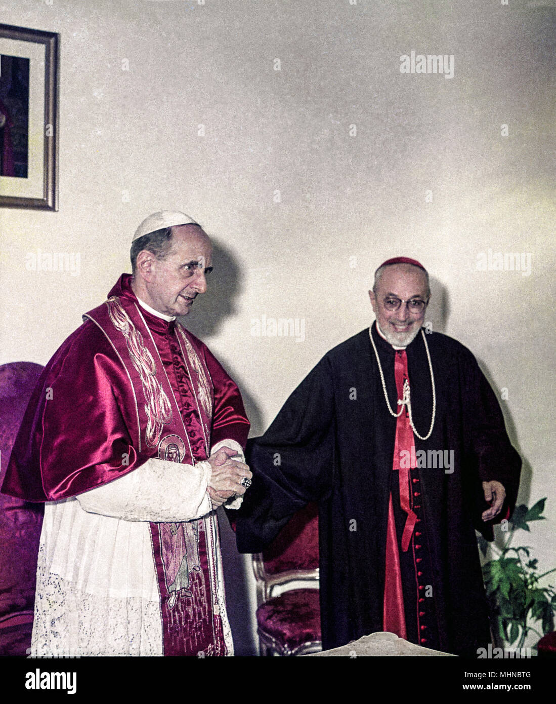 Le pape Paul VI et le Cardinal Agagianian Banque D'Images