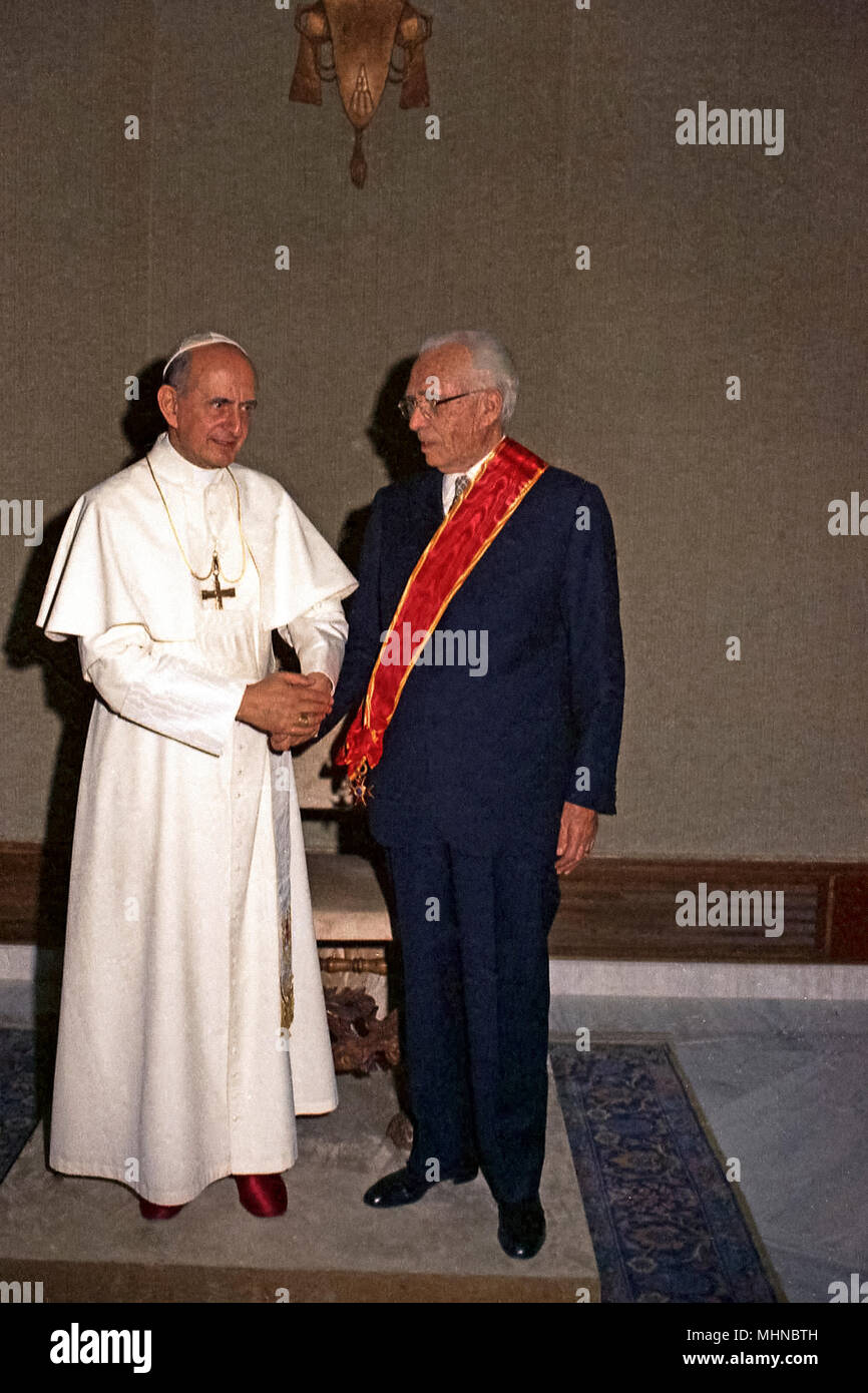 Le pape Paul VI et l'ingénieur Nervi30 06 1971 Banque D'Images
