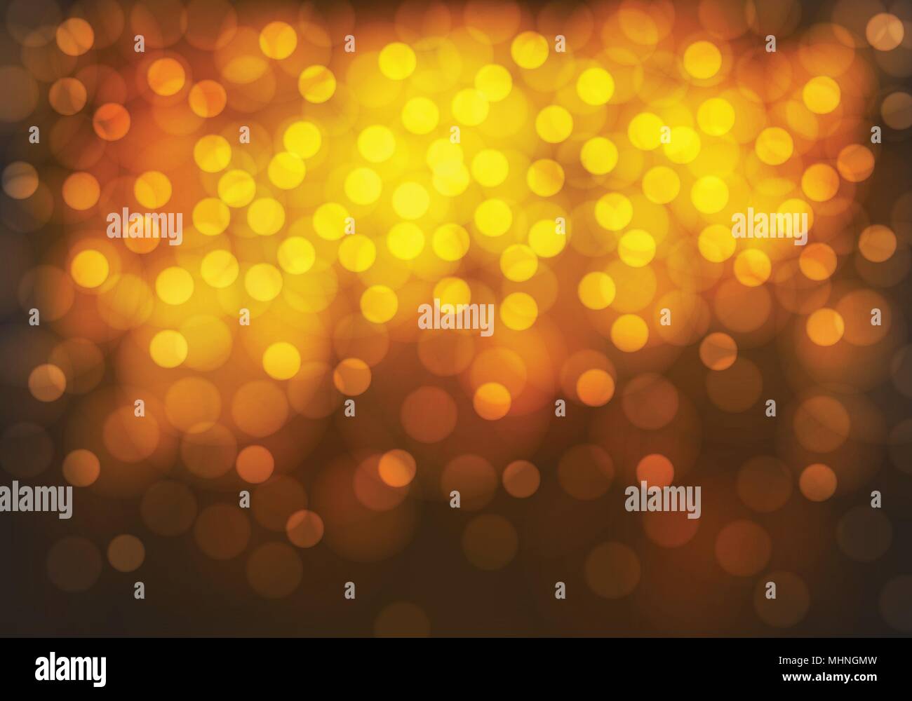 Abstract bokeh or jaune noir lumière nuit background vector illustration. Illustration de Vecteur