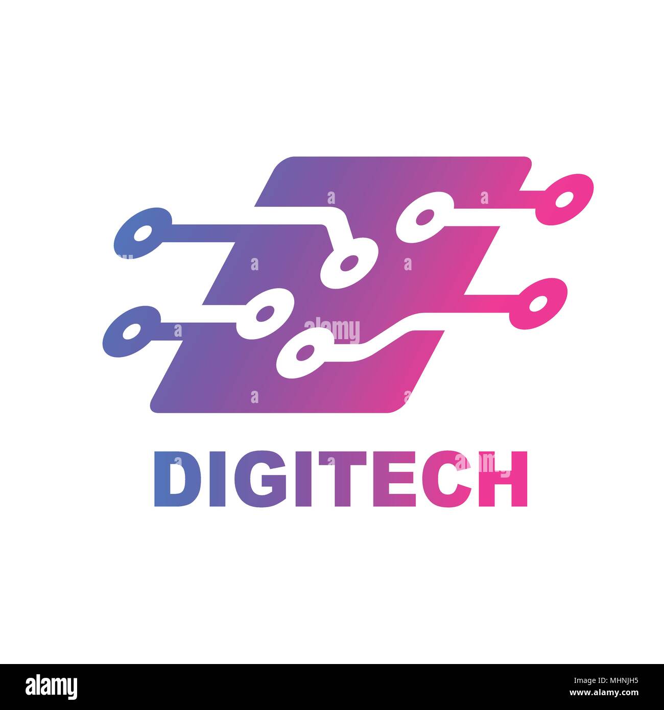 Logo de la technologie et de l'informatique aux entreprises connexes, hi-tech et innovants Illustration de Vecteur