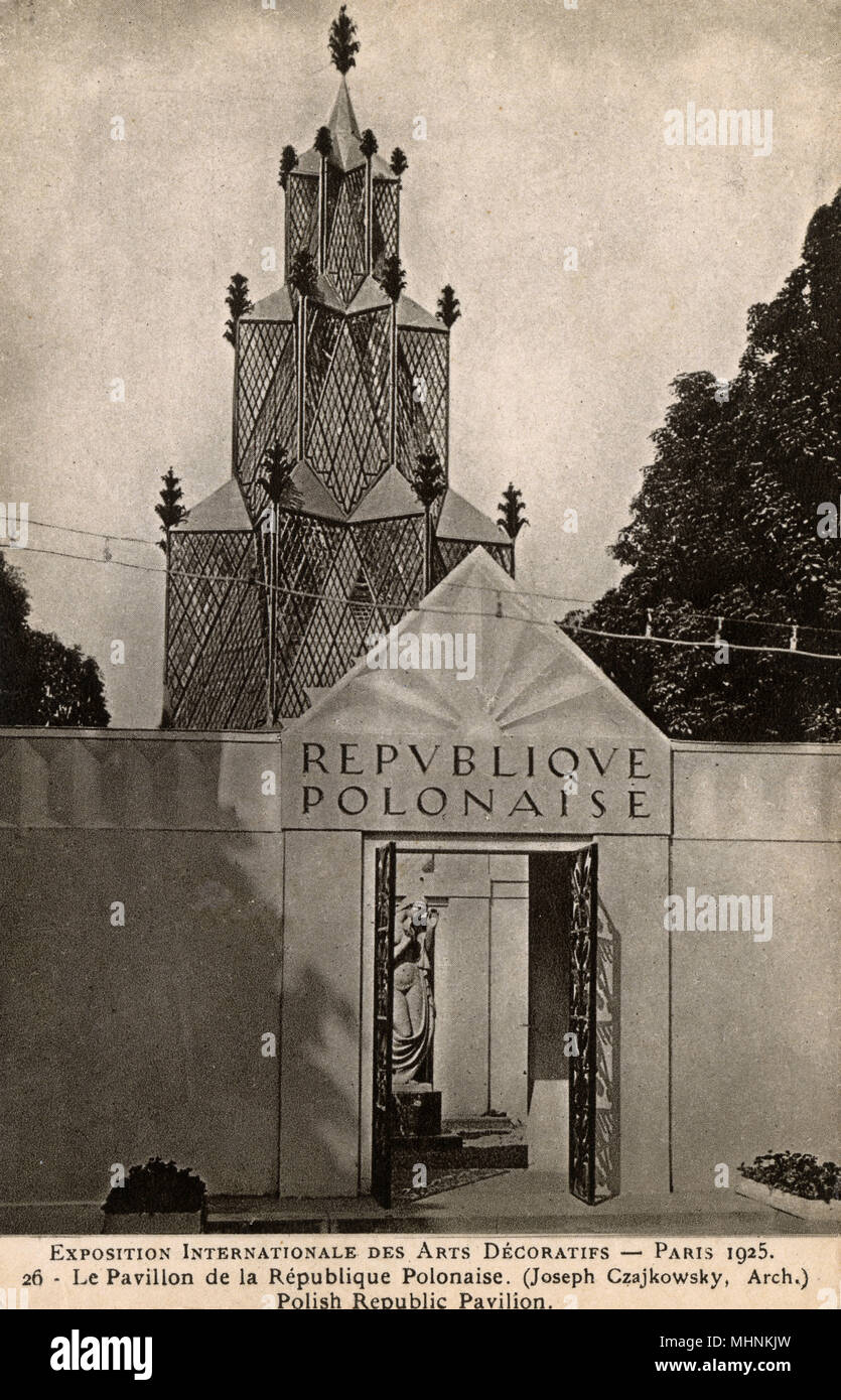 Exposition Internationale des Arts Décoratifs - Paris. La République Polonaise Pavilion - conçu par Joseph Czajkowsky. Date : 1925 Banque D'Images