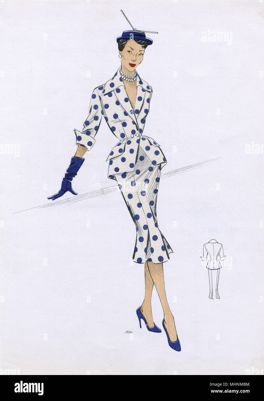 Assiette mode - 1950s - Français - Costume pour femmes Banque D'Images