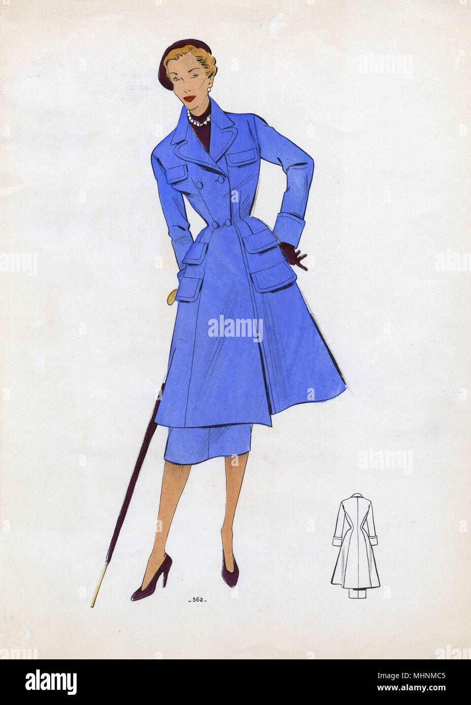 Assiette mode - 1950s - Français - Costume pour femmes Banque D'Images