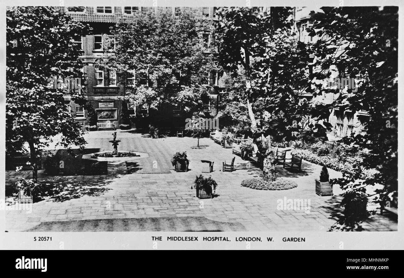 Middlesex Hospital Garden, Mortimer Street, Londres Banque D'Images