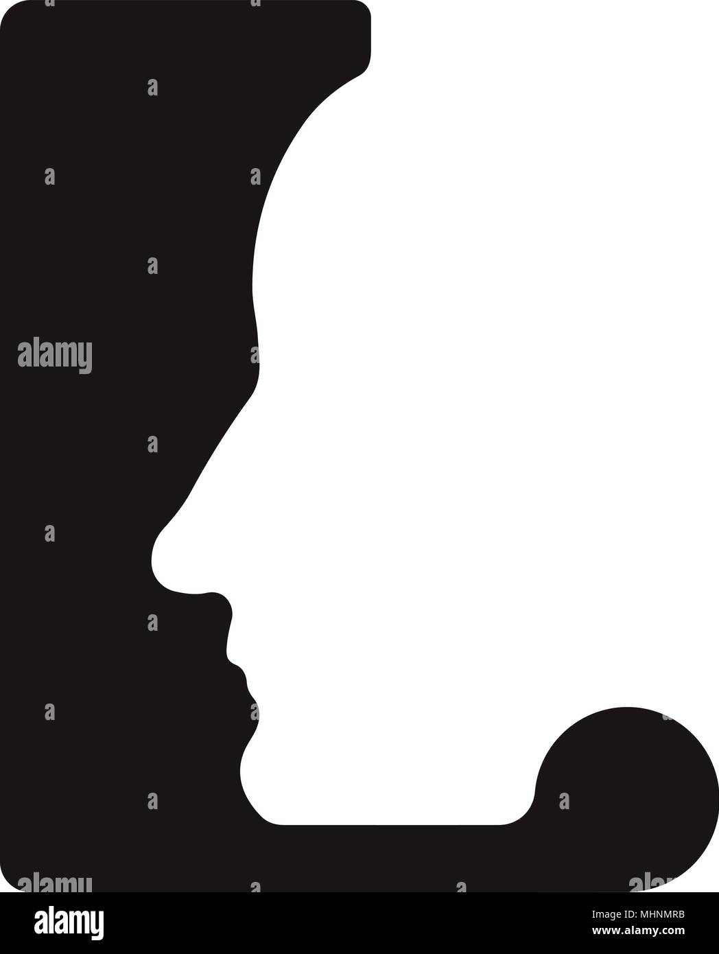 L l'anglais - logotype Logo font majuscule - des visages de cyborg robots, pour la science, thème de l'ordinateur etc, style rétro. Illustration de Vecteur