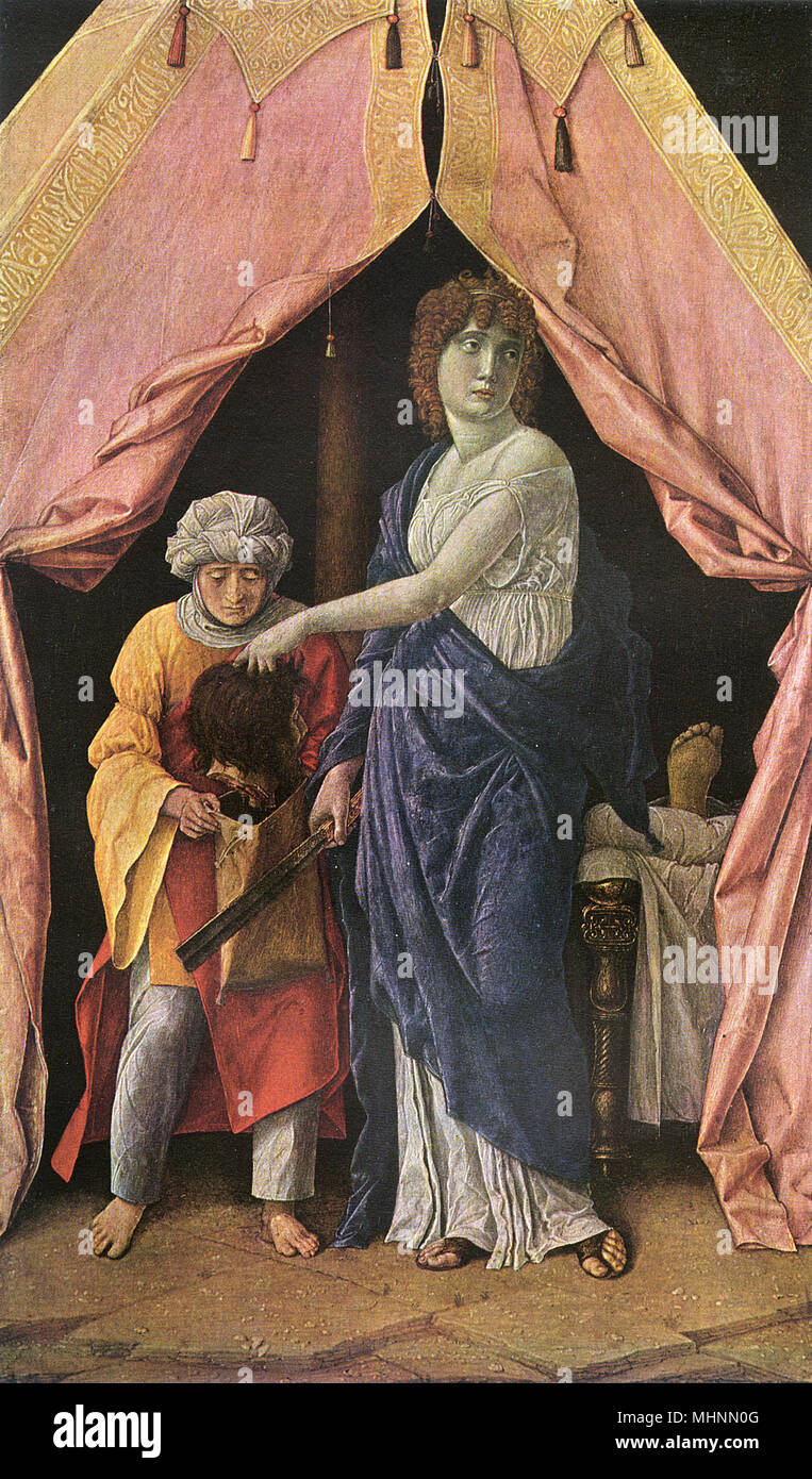 Judith avec le chef des Holofernes par Andrea Mantegna Banque D'Images