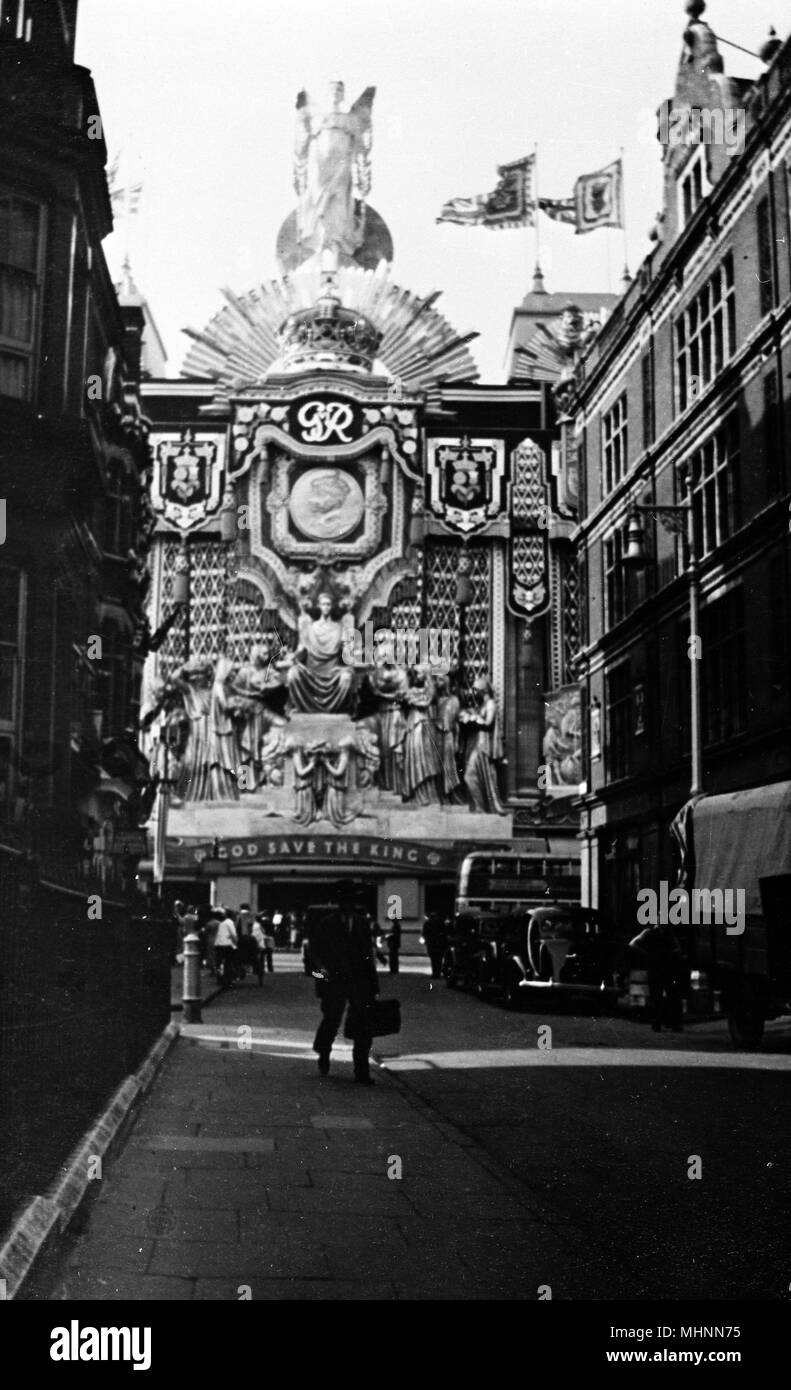 Décorations de célébration, Dieu Save le Roi Banque D'Images