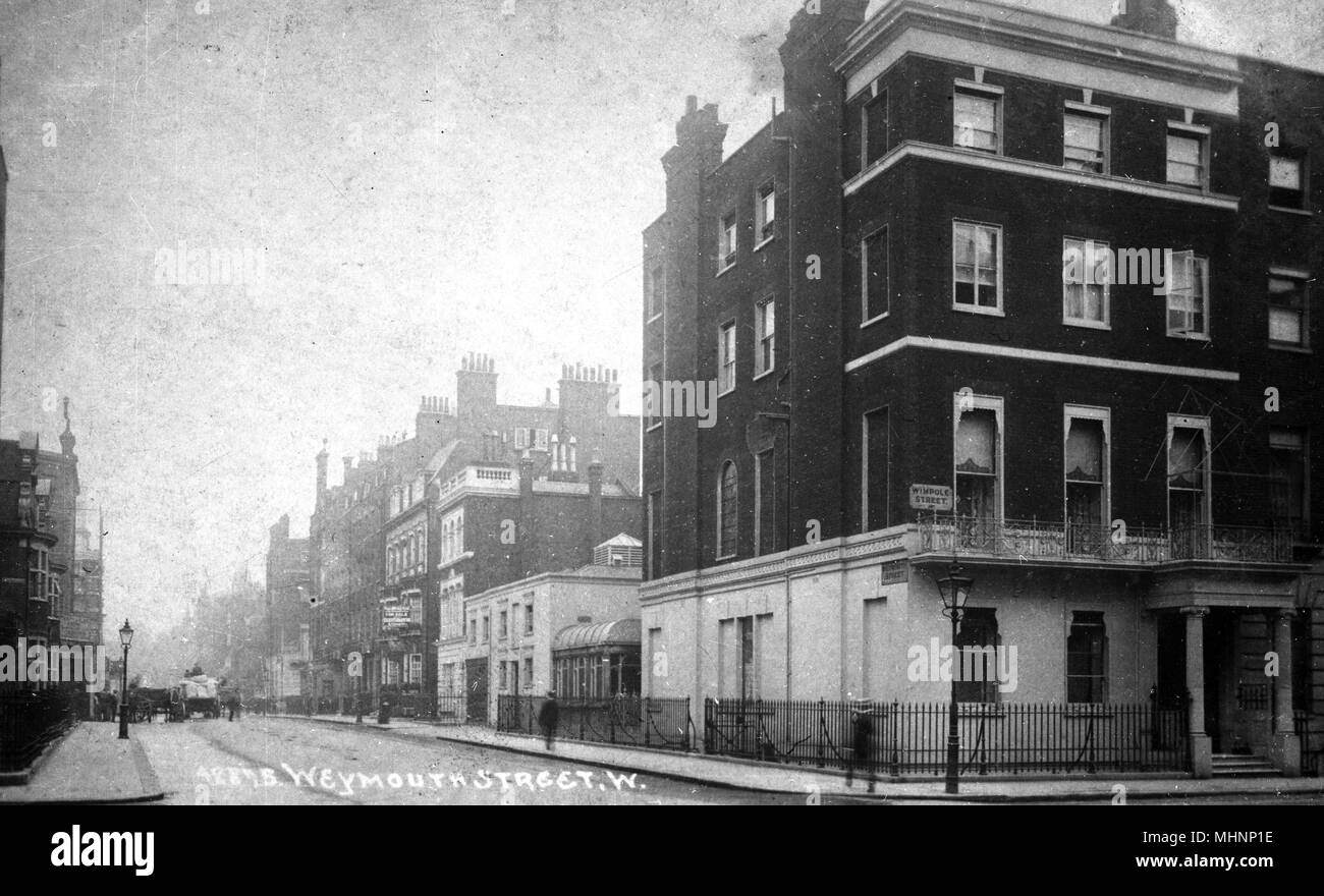 Vue sur Weymouth Street, Londres W1 Banque D'Images