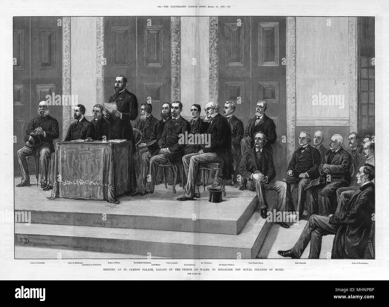 Réunion pour établir le Collège royal de musique Banque D'Images