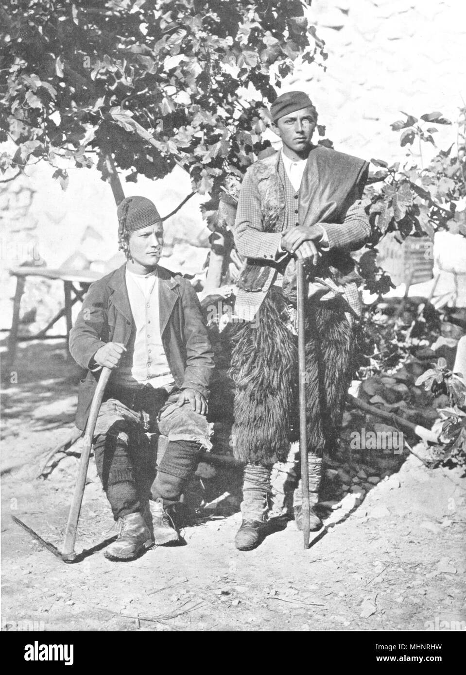 Les troupeaux de chèvres. L'ESPAGNE ; sifflet (ciuffello) 1900 ancienne vintage print photo Banque D'Images