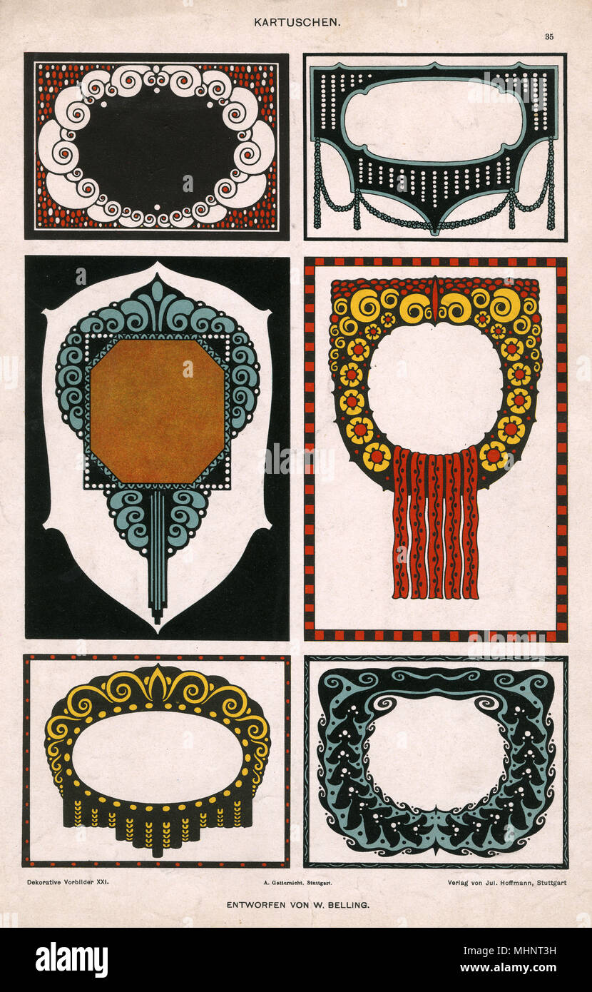 Motifs art déco - cadres, cadres et bordures Banque D'Images