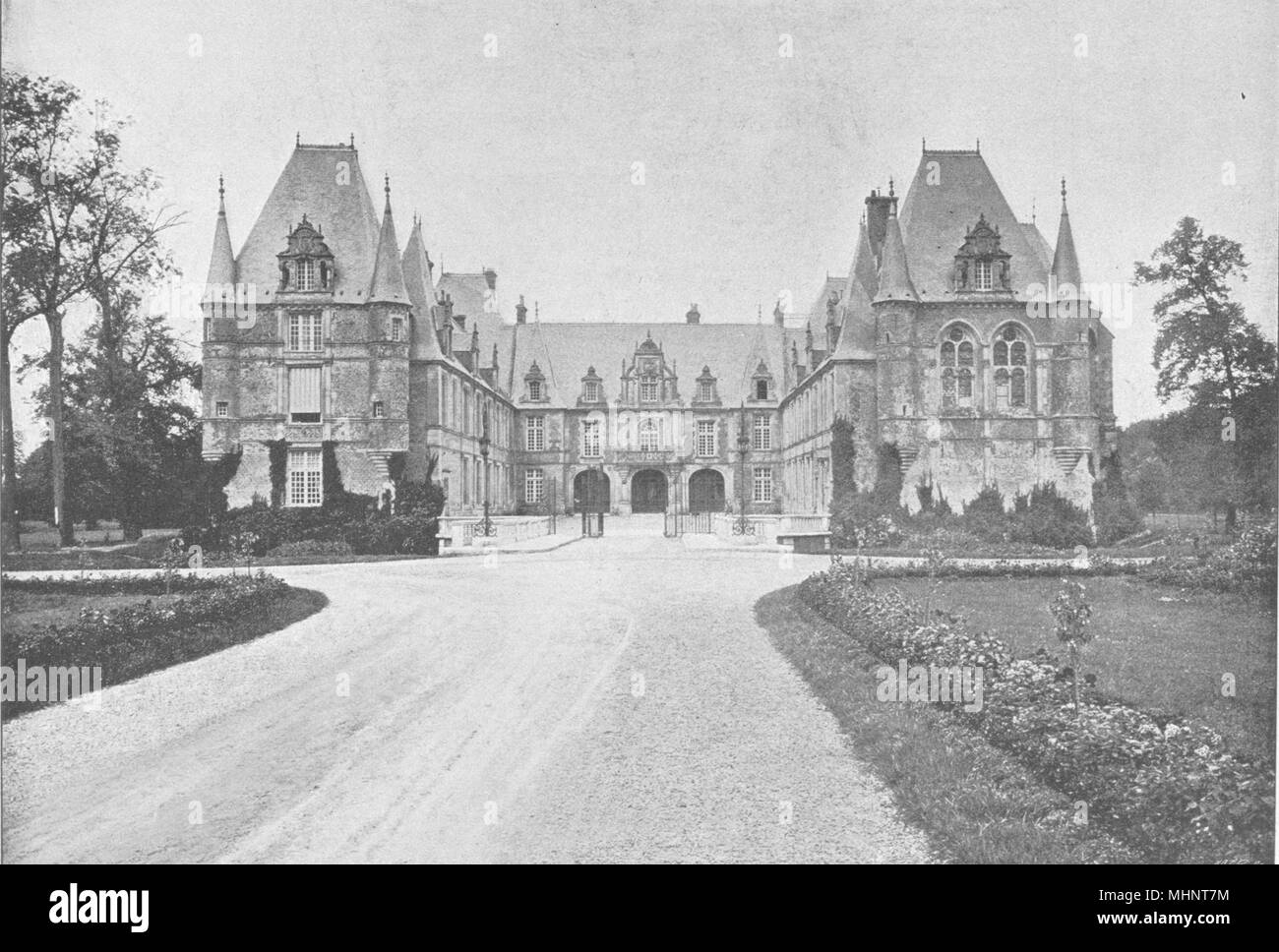 L'AISNE. Chateau de Marchais 1895 ancienne vintage print photo Banque D'Images