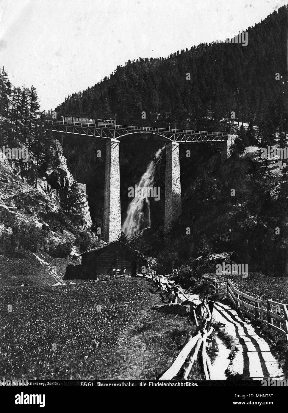 Le Gornergratbahn - Findelenbachbrucke Banque D'Images