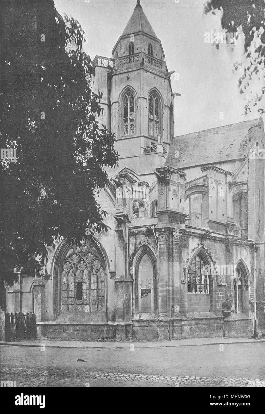 Le calvados. Caen. St- Etienne- le- Vieux 1895 ancienne vintage print photo Banque D'Images