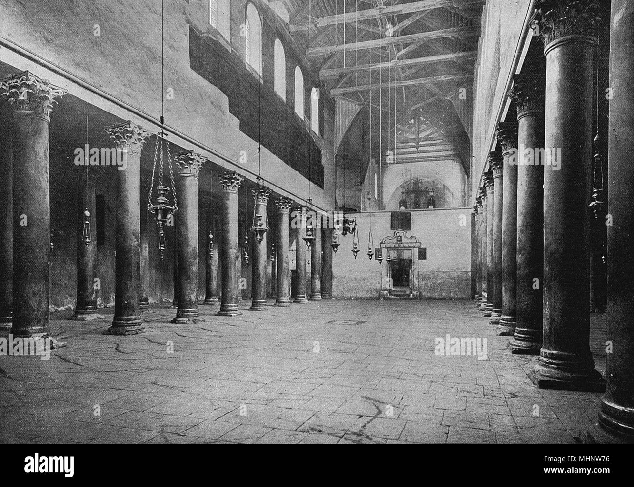 Entrée, Église de la Nativité, Bethléem, Terre Sainte Banque D'Images