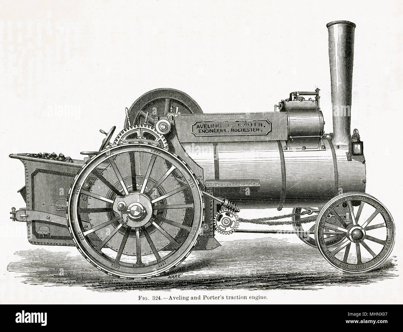 Aveling et Porter a été un moteur de l'agriculture britannique et rouleau compresseur fabricant, devenir le plus grand fabricant de rouleaux à vapeur dans le monde entier. Date : 1877 Banque D'Images
