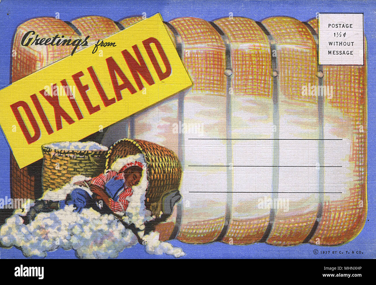 Livret de cartes postales, Salutations de Dixieland, Etats-Unis Banque D'Images