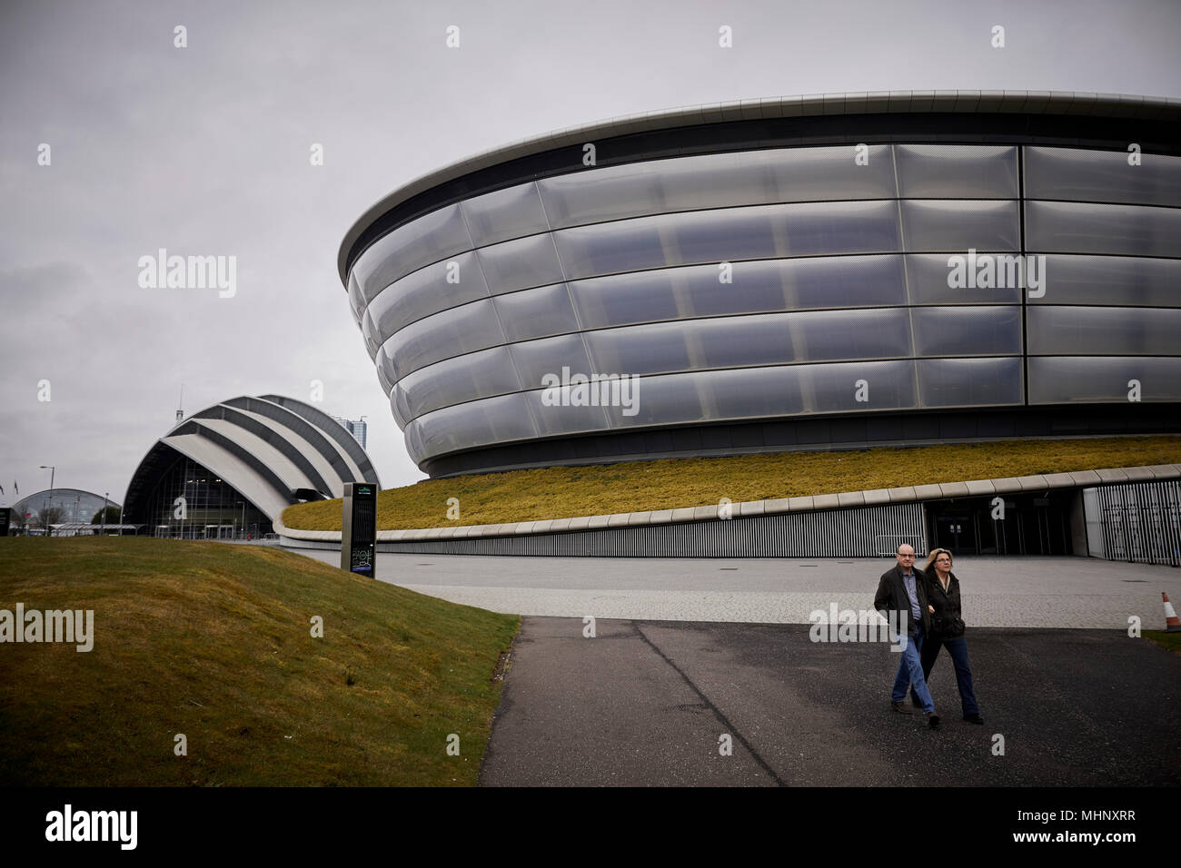 Glasgow en Ecosse, l'ETI et Hydro Centre SEC derrière Banque D'Images