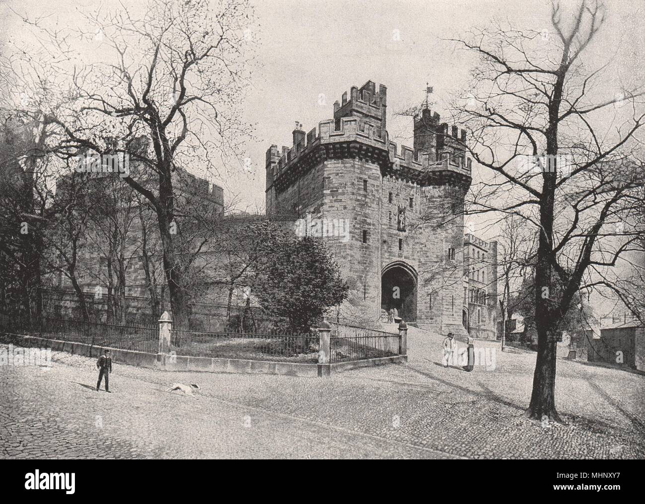 Château de LANCASTER. La tour de Jean de Gand. 1900 ancien vieux Lancashire Banque D'Images