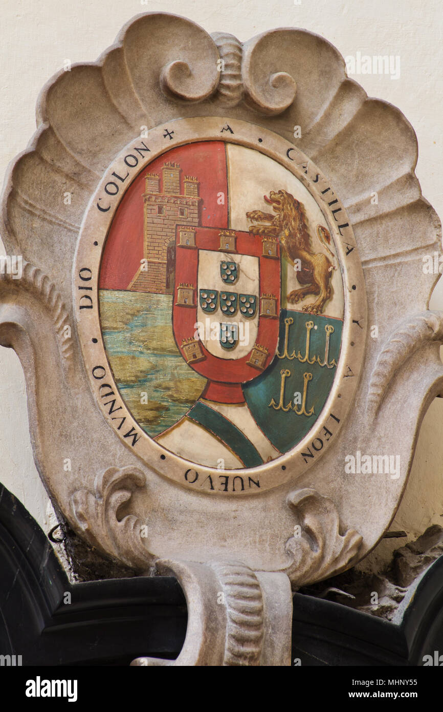 Christopher Columbus' armoiries - Église de San Bernardino alle Ossa - Milan Banque D'Images