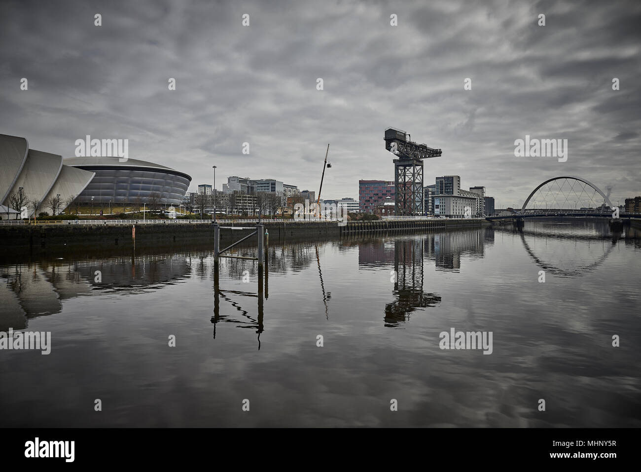 Glasgow en Ecosse, SEC et le Centre Finnieston Crane et Hydro d'ESS Banque D'Images