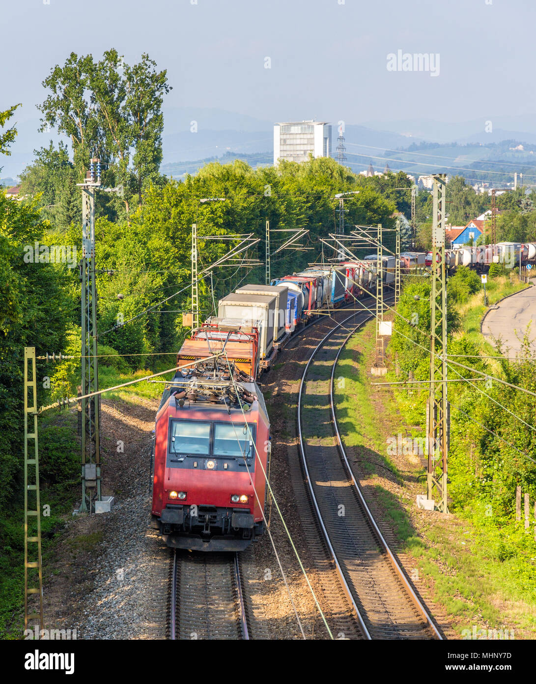 Le train de marchandises en Allemagne Suisse Banque D'Images