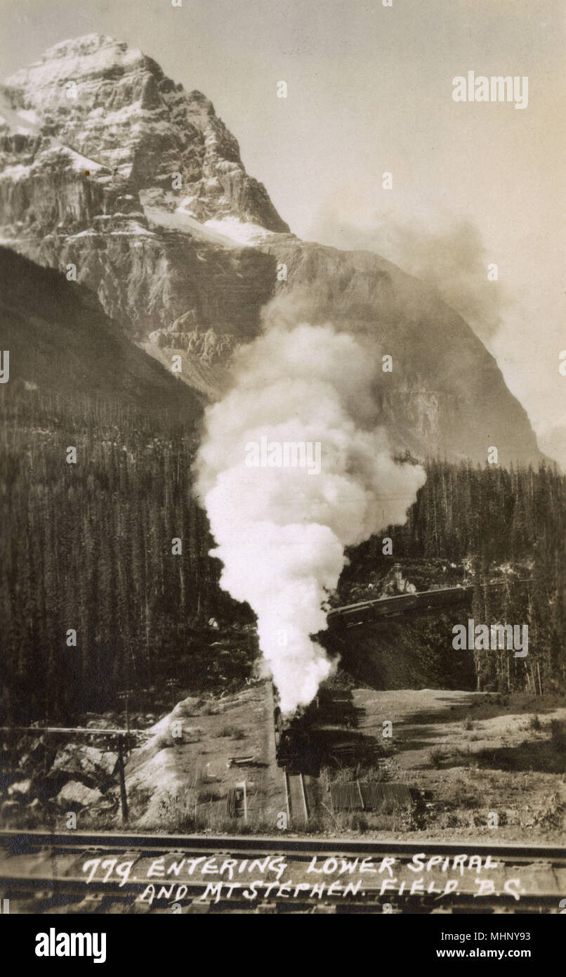 Train à vapeur en Colombie-Britannique, Canada Banque D'Images