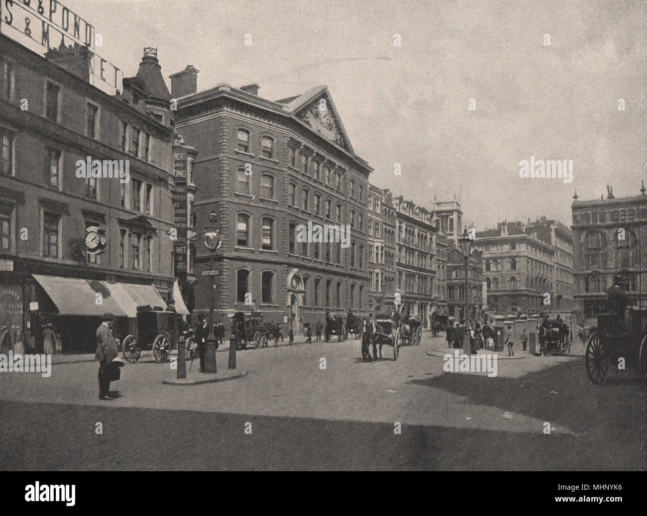 'The Times' office, et de l'Ouest fin de la reine Victoria Street. Londres 1896 Banque D'Images