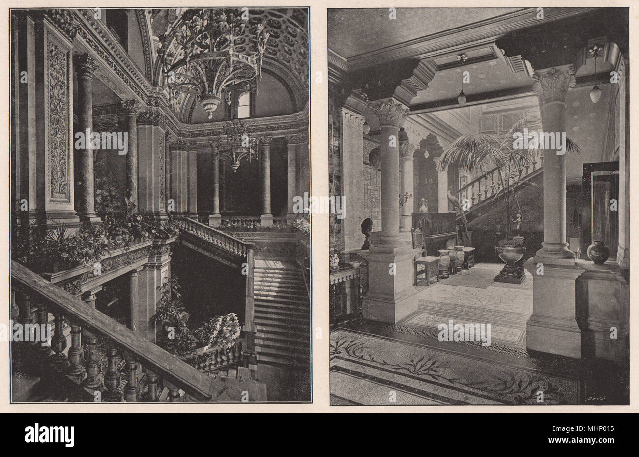 Escalier dans le bureau à l'étranger ; Sir Frederic Leighton's House. Londres 1896 Banque D'Images