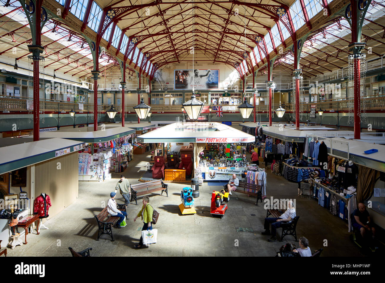 L'intérieur orné d'Accrington Halle, marché victorien Hall dans le Lancashire par l'architecte James Francis Doyle Banque D'Images