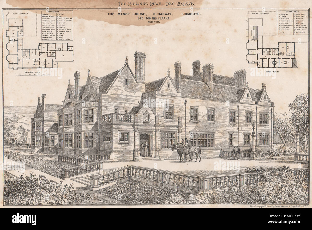 Le Manoir, Broadway, London ; Géo Somers Clarke, Architecte. 1876 Devon Banque D'Images