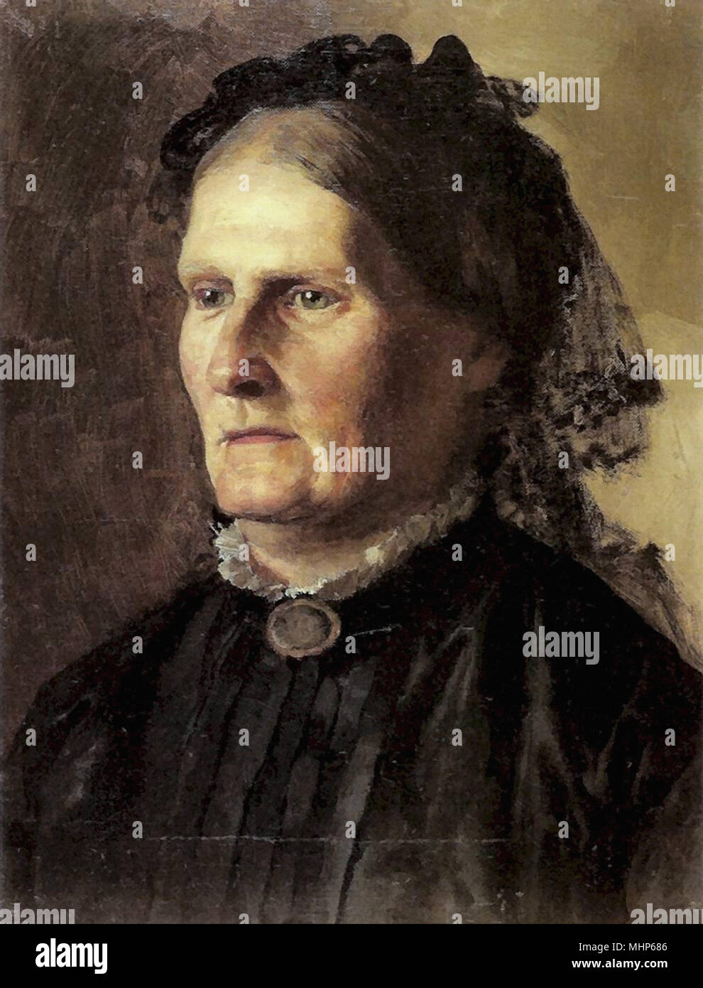 Henryk Siemiradzki Ippolitovich - Portrait de Mère de l'artiste Banque D'Images