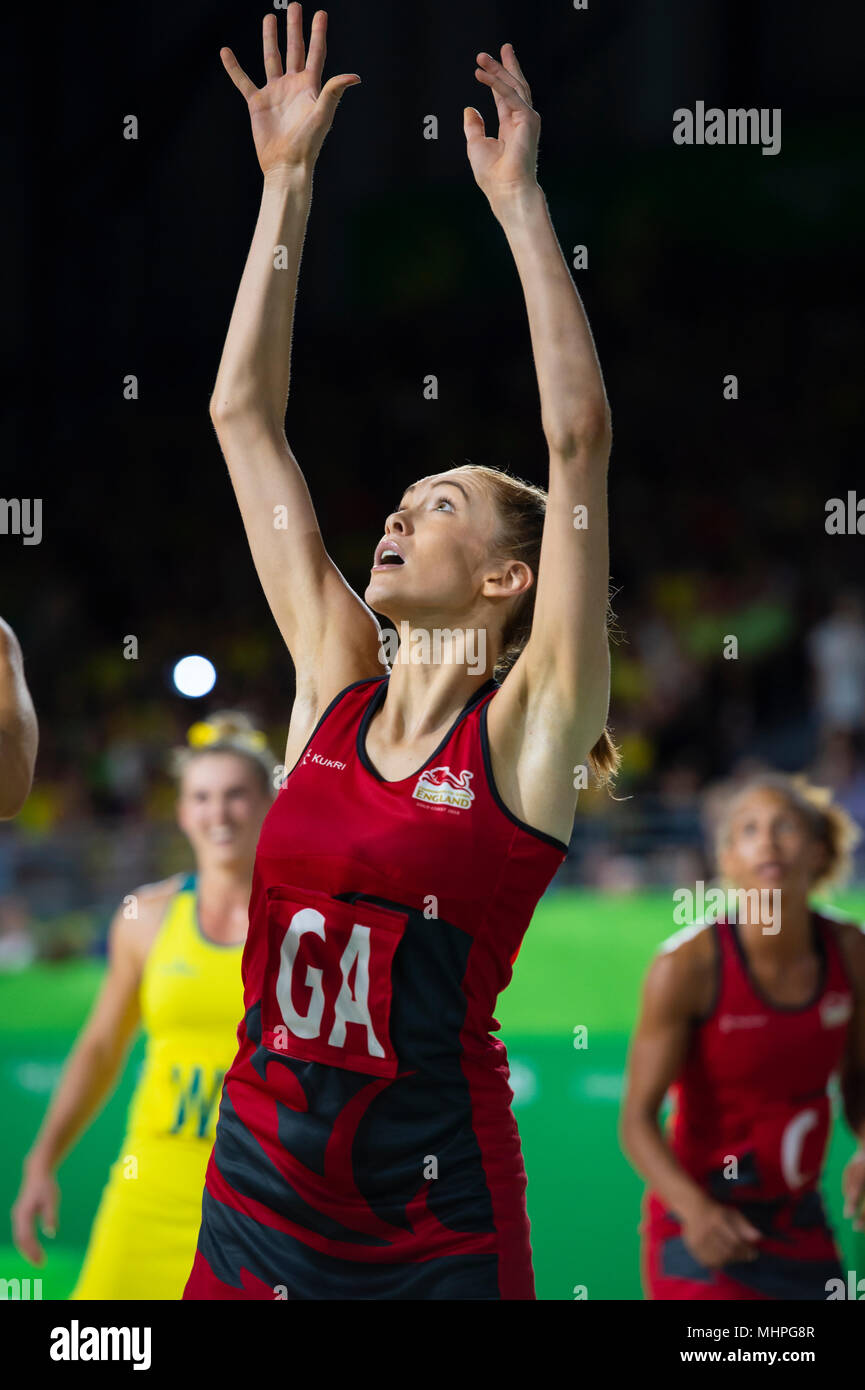 L'Australie v Angleterre Netball Médaille d Match-Commonwealth 2018 Jeux Banque D'Images