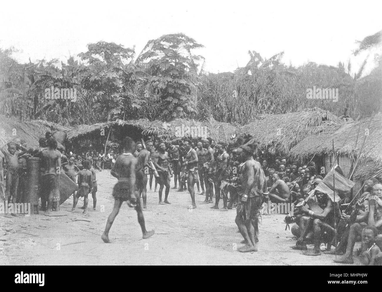 CONGO. L'éloge du défunt, Bopoto ; 1900 ancienne vintage print photo Banque D'Images