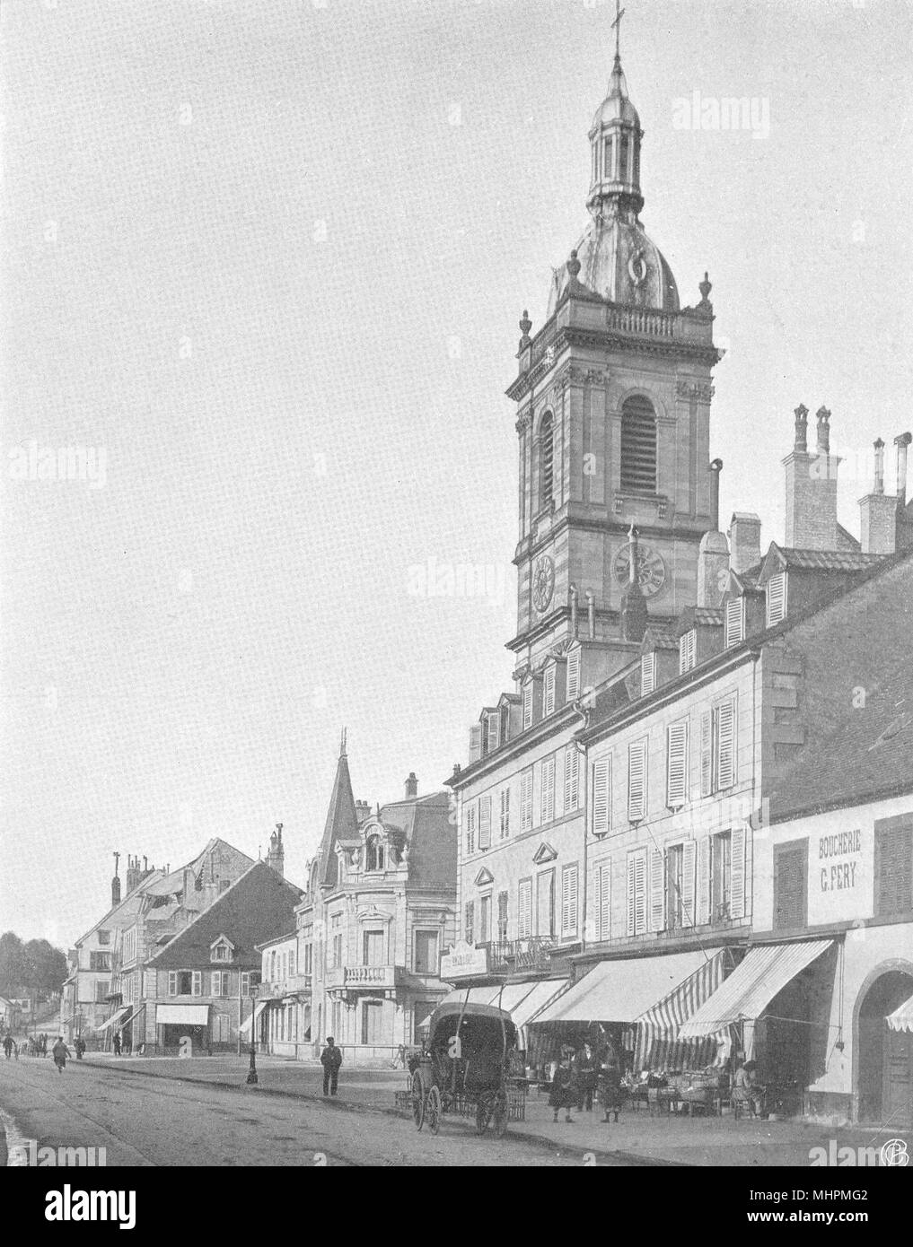 HAUTE-SAONE. Lure- Grande- Rue 1905 ancienne vintage print photo Banque D'Images