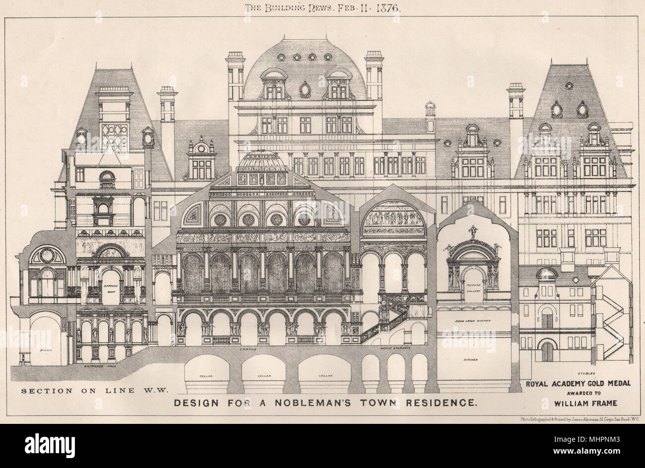 La noble résidence ville section. Médaille de l'Académie royale. Châssis 1876 William Banque D'Images