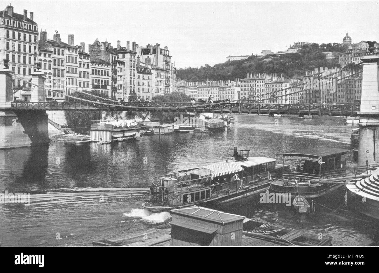 RHÔNE. Lyon- Quais de la Saône 1903 ancienne vintage print photo Banque D'Images